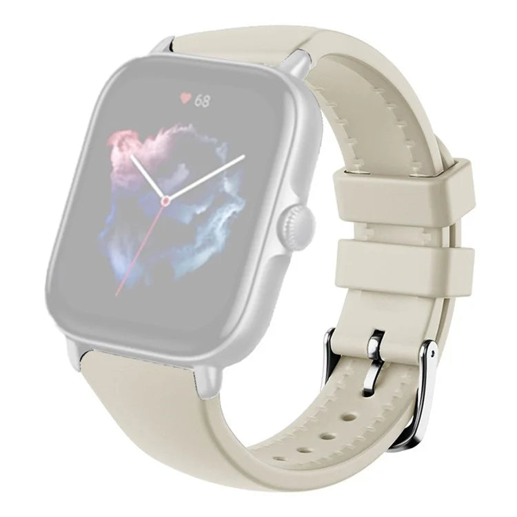 For Huami Amazfit GTS 4 / 3 / 2 / Mini / Bip U 20mm Smart Watch Strap Pin Buckle Silicone Band