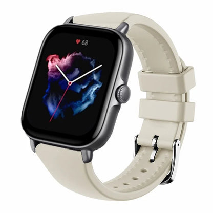 For Huami Amazfit GTS 4 / 3 / 2 / Mini / Bip U 20mm Smart Watch Strap Pin Buckle Silicone Band