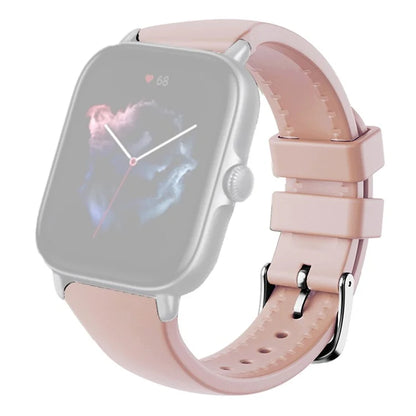 For Huami Amazfit GTS 4 / 3 / 2 / Mini / Bip U 20mm Smart Watch Strap Pin Buckle Silicone Band