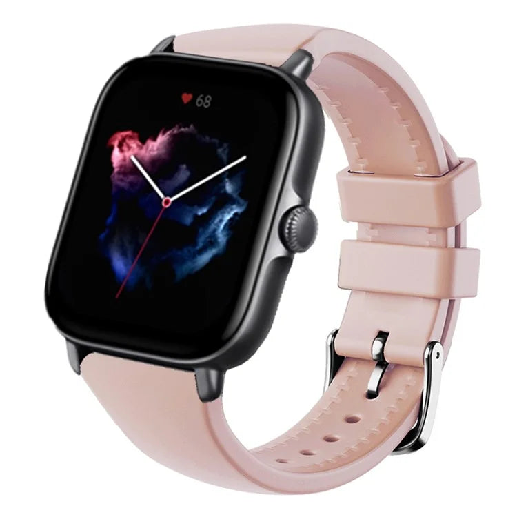 For Huami Amazfit GTS 4 / 3 / 2 / Mini / Bip U 20mm Smart Watch Strap Pin Buckle Silicone Band