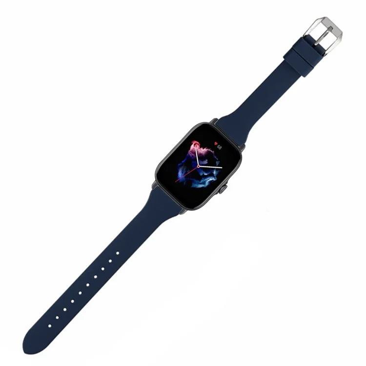 For Huami Amazfit GTS 4 / 3 / 2 / Mini / Bip U 20mm Smart Watch Strap Pin Buckle Silicone Band