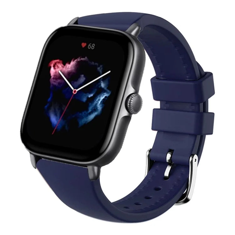 For Huami Amazfit GTS 4 / 3 / 2 / Mini / Bip U 20mm Smart Watch Strap Pin Buckle Silicone Band