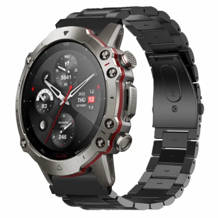 For Huami Amazfit Falcon / Garmin Fenix 7 / 6 / 5 Watch Band Stainless Steel Strap with 22mm PC Connector