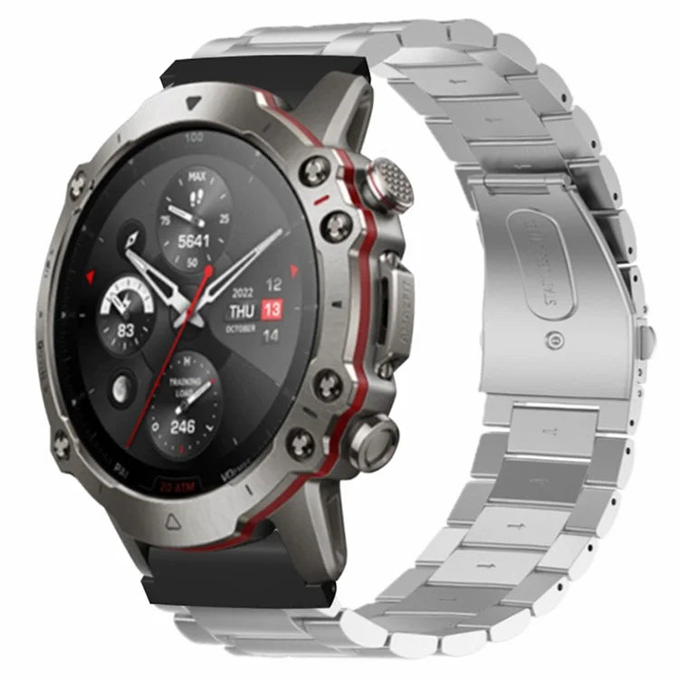 For Huami Amazfit Falcon / Garmin Fenix 7 / 6 / 5 Watch Band Stainless Steel Strap with 22mm PC Connector