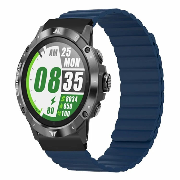 For Coros Vertix 2 / Garmin Fenix 7X / 6X / 5X Silicone Watch Band Magnetic Strap Replacement with 26mm PC Connector