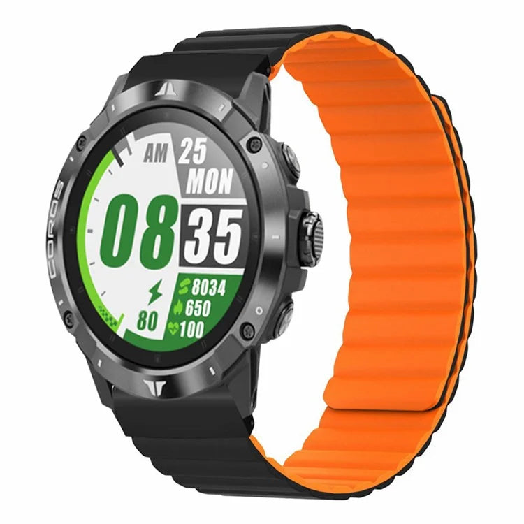 For Coros Vertix 2 / Garmin Fenix 7X / 6X / 5X Silicone Watch Band Magnetic Strap Replacement with 26mm PC Connector