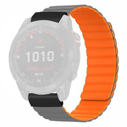 For Coros Vertix 2 / Garmin Fenix 7X / 6X / 5X Silicone Watch Band Magnetic Strap Replacement with 26mm PC Connector