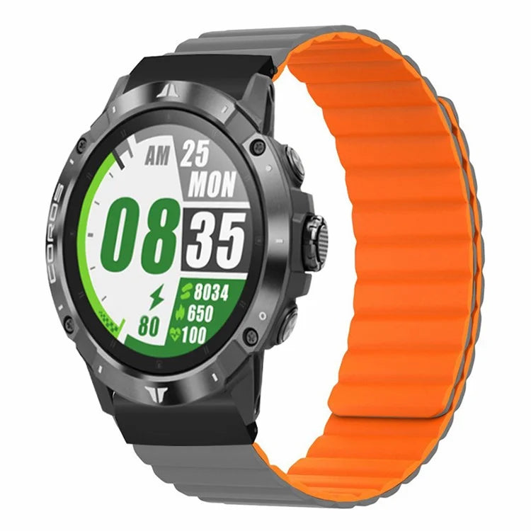 For Coros Vertix 2 / Garmin Fenix 7X / 6X / 5X Silicone Watch Band Magnetic Strap Replacement with 26mm PC Connector