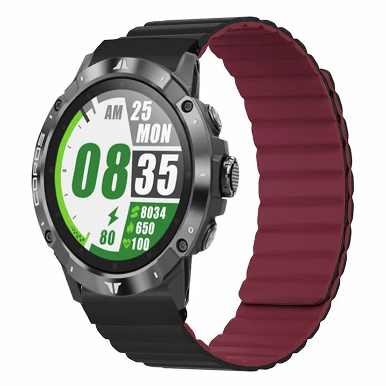For Coros Vertix 2 / Garmin Fenix 7X / 6X / 5X Silicone Watch Band Magnetic Strap Replacement with 26mm PC Connector