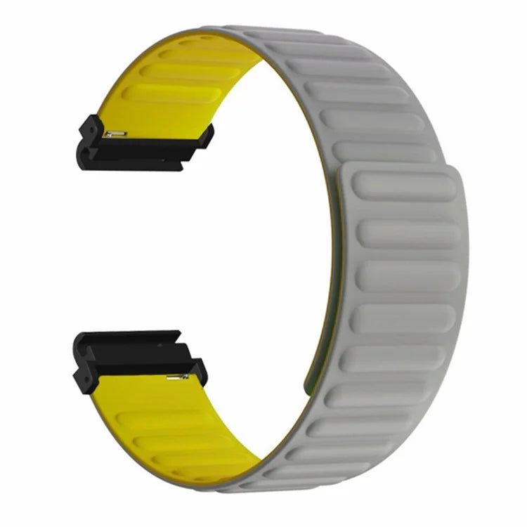 For Huami Amazfit Falcon / Garmin Fenix 7 / 6 / 5 Magnetic Watch Band Silicone Replacement Strap with 22mm PC Connector