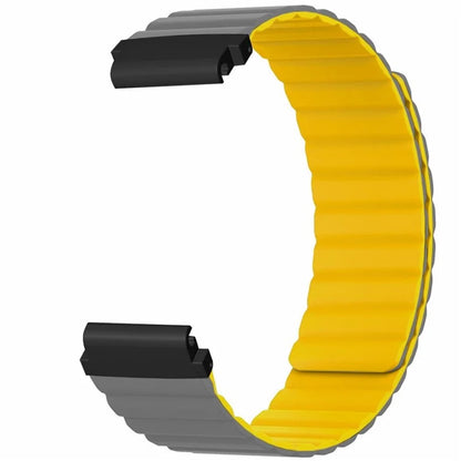 For Huami Amazfit Falcon / Garmin Fenix 7 / 6 / 5 Magnetic Watch Band Silicone Replacement Strap with 22mm PC Connector