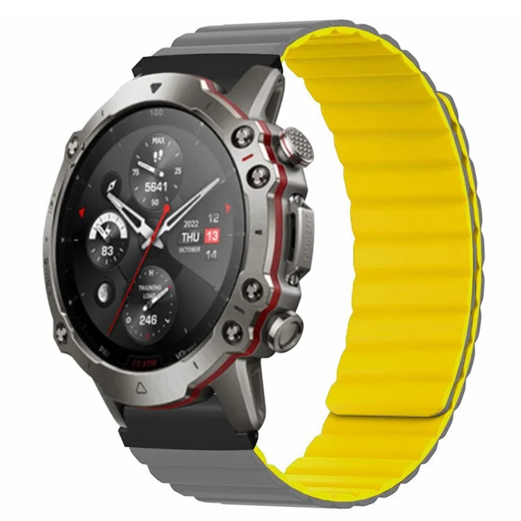 For Huami Amazfit Falcon / Garmin Fenix 7 / 6 / 5 Magnetic Watch Band Silicone Replacement Strap with 22mm PC Connector