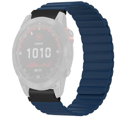 For Huami Amazfit Falcon / Garmin Fenix 7 / 6 / 5 Magnetic Watch Band Silicone Replacement Strap with 22mm PC Connector