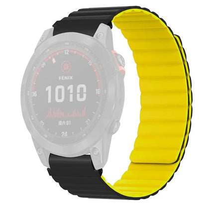 For Huami Amazfit Falcon / Garmin Fenix 7 / 6 / 5 Magnetic Watch Band Silicone Replacement Strap with 22mm PC Connector