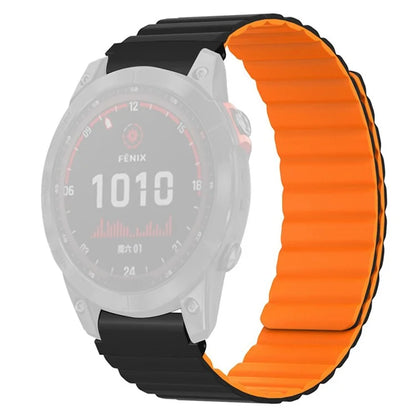 For Huami Amazfit Falcon / Garmin Fenix 7 / 6 / 5 Magnetic Watch Band Silicone Replacement Strap with 22mm PC Connector