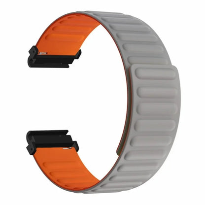 For Huami Amazfit Falcon / Garmin Fenix 7 / 6 / 5 Magnetic Watch Band Silicone Replacement Strap with 22mm PC Connector