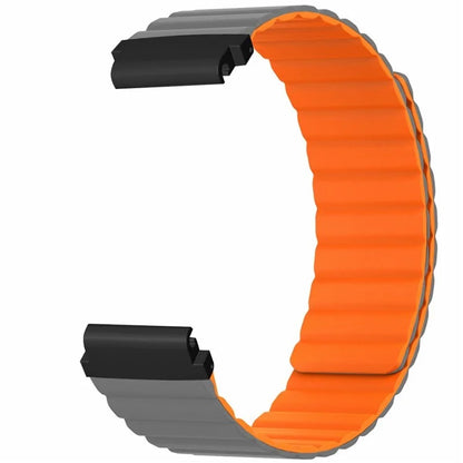 For Huami Amazfit Falcon / Garmin Fenix 7 / 6 / 5 Magnetic Watch Band Silicone Replacement Strap with 22mm PC Connector