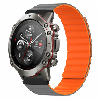 For Huami Amazfit Falcon / Garmin Fenix 7 / 6 / 5 Magnetic Watch Band Silicone Replacement Strap with 22mm PC Connector