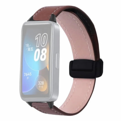 For Xiaomi Smart Band 8 Watch Band Magnetic PU Leather+Alloy Strap Replacement