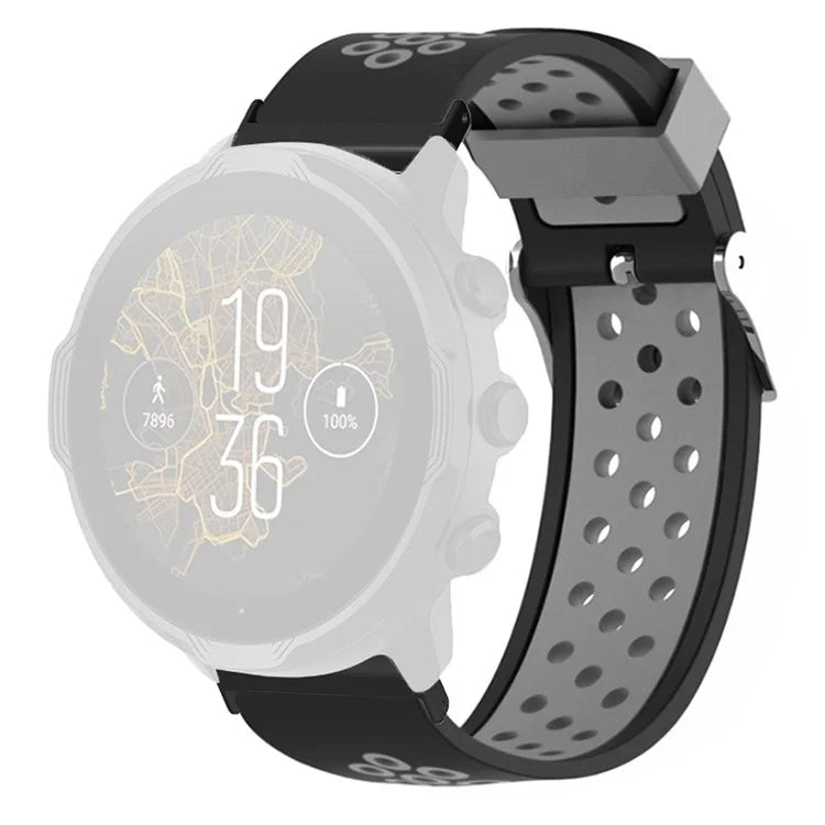 For Suunto Spartan Sport Wrist HR Baro / Suunto 7 Watch Band 24mm Silicone Strap Replacement with Breathable Holes