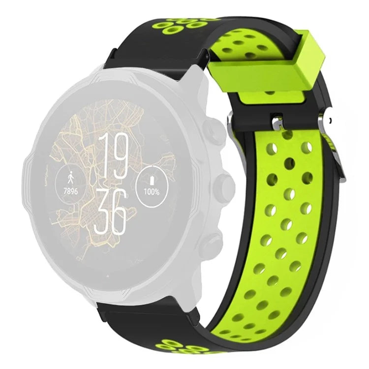 For Suunto Spartan Sport Wrist HR Baro / Suunto 7 Watch Band 24mm Silicone Strap Replacement with Breathable Holes