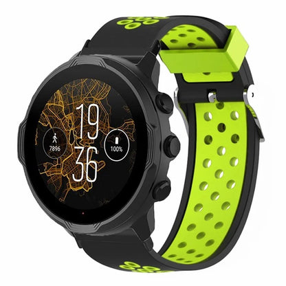 For Suunto Spartan Sport Wrist HR Baro / Suunto 7 Watch Band 24mm Silicone Strap Replacement with Breathable Holes