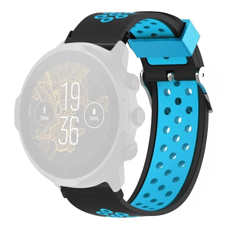For Suunto Spartan Sport Wrist HR Baro / Suunto 7 Watch Band 24mm Silicone Strap Replacement with Breathable Holes