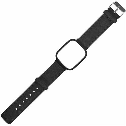 PU Leather Watch Band for Redmi Band 3 Replacement Wrist Strap with PC Watch Case
