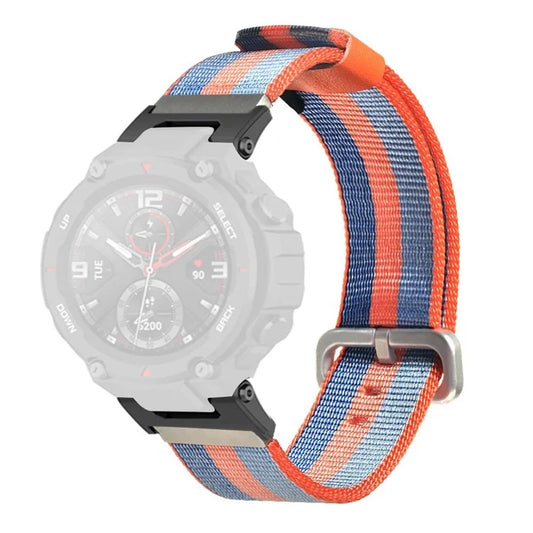 For Huami Amazfit T-Rex / T-Rex Pro Canvas Watch Band Quick Release Watch Strap with Stainless Steel Buckle
