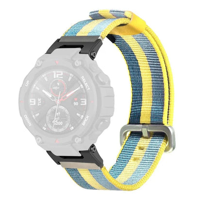 For Huami Amazfit T-Rex / T-Rex Pro Canvas Watch Band Quick Release Watch Strap with Stainless Steel Buckle