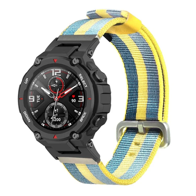 For Huami Amazfit T-Rex / T-Rex Pro Canvas Watch Band Quick Release Watch Strap with Stainless Steel Buckle
