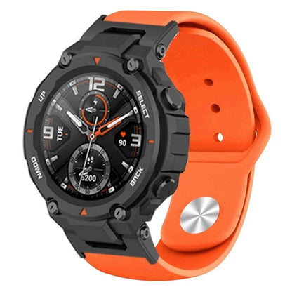 For Huami Amazfit T-Rex / T-Rex Pro Silicone Watch Strap Alloy Buckle Replacement Watch Band