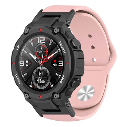 For Huami Amazfit T-Rex / T-Rex Pro Silicone Watch Strap Alloy Buckle Replacement Watch Band