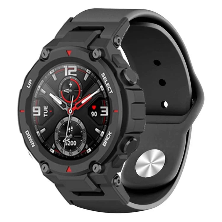 For Huami Amazfit T-Rex / T-Rex Pro Silicone Watch Strap Alloy Buckle Replacement Watch Band