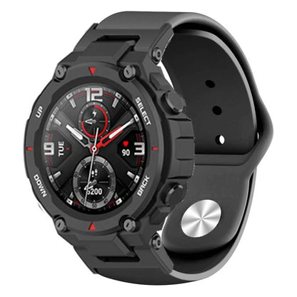 For Huami Amazfit T-Rex / T-Rex Pro Silicone Watch Strap Alloy Buckle Replacement Watch Band
