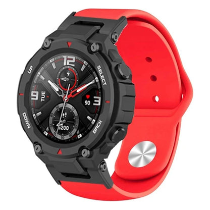 For Huami Amazfit T-Rex / T-Rex Pro Silicone Watch Strap Alloy Buckle Replacement Watch Band