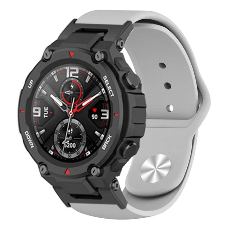 For Huami Amazfit T-Rex / T-Rex Pro Silicone Watch Strap Alloy Buckle Replacement Watch Band