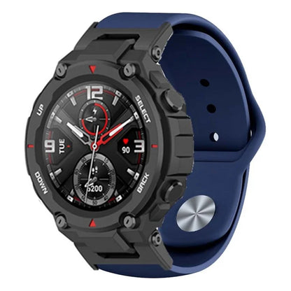 For Huami Amazfit T-Rex / T-Rex Pro Silicone Watch Strap Alloy Buckle Replacement Watch Band
