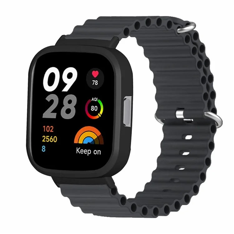 For Xiaomi Redmi Watch 3 Sport Bands Ocean Silicone Watch Strap with Case