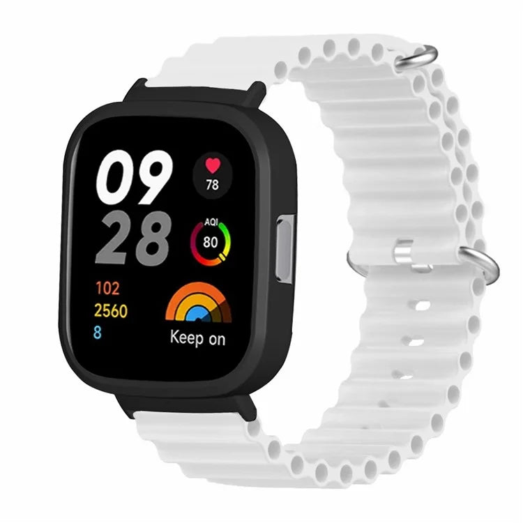 For Xiaomi Redmi Watch 3 Sport Bands Ocean Silicone Watch Strap with Case