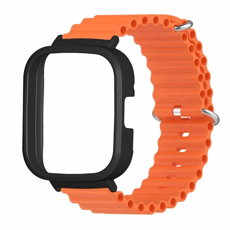 For Xiaomi Redmi Watch 3 Sport Bands Ocean Silicone Watch Strap with Case