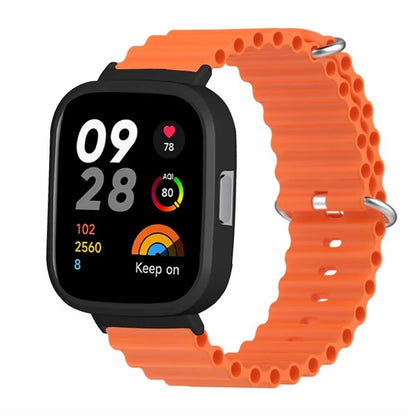 For Xiaomi Redmi Watch 3 Sport Bands Ocean Silicone Watch Strap with Case