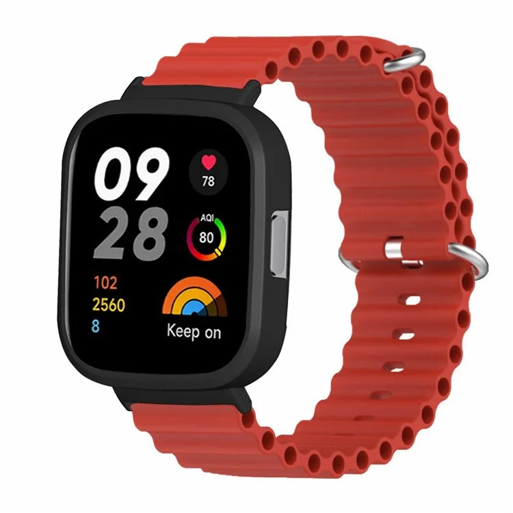 For Xiaomi Redmi Watch 3 Sport Bands Ocean Silicone Watch Strap with Case