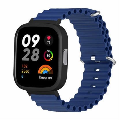 For Xiaomi Redmi Watch 3 Sport Bands Ocean Silicone Watch Strap with Case