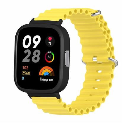 For Xiaomi Redmi Watch 3 Sport Bands Ocean Silicone Watch Strap with Case