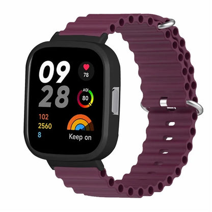For Xiaomi Redmi Watch 3 Sport Bands Ocean Silicone Watch Strap with Case