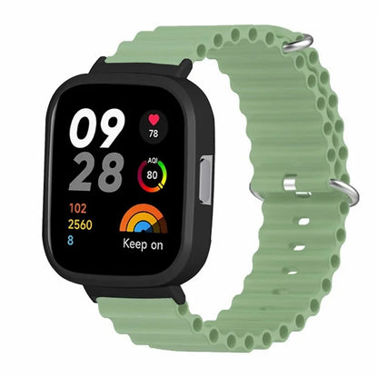 For Xiaomi Redmi Watch 3 Sport Bands Ocean Silicone Watch Strap with Case
