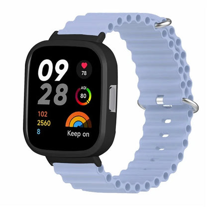 For Xiaomi Redmi Watch 3 Sport Bands Ocean Silicone Watch Strap with Case