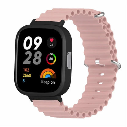 For Xiaomi Redmi Watch 3 Sport Bands Ocean Silicone Watch Strap with Case