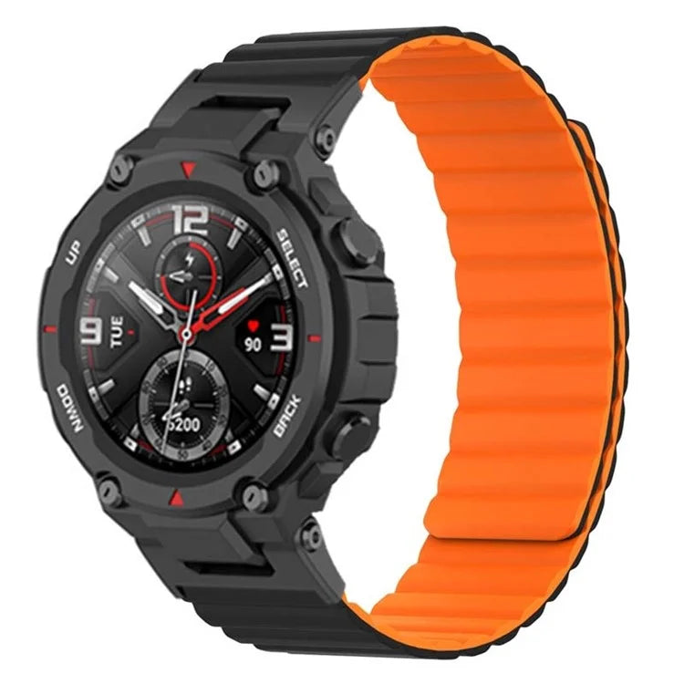 For Huami Amazfit T-Rex /  T-Rex Pro Silicone Watch Strap Magnetic Smartwatch Band